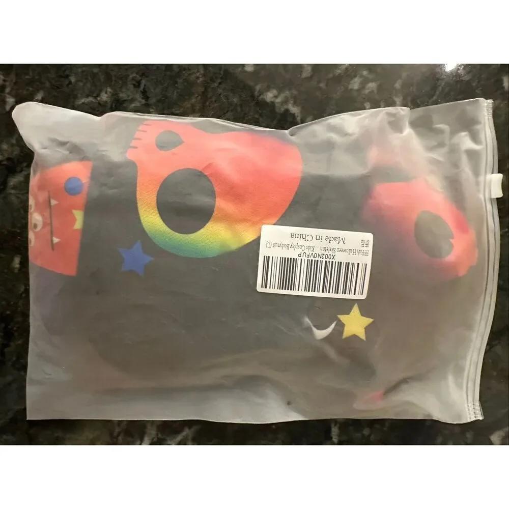 Colorful Skeleton kids Costume Size large with Beanie Hat